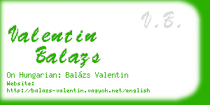 valentin balazs business card