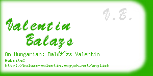 valentin balazs business card